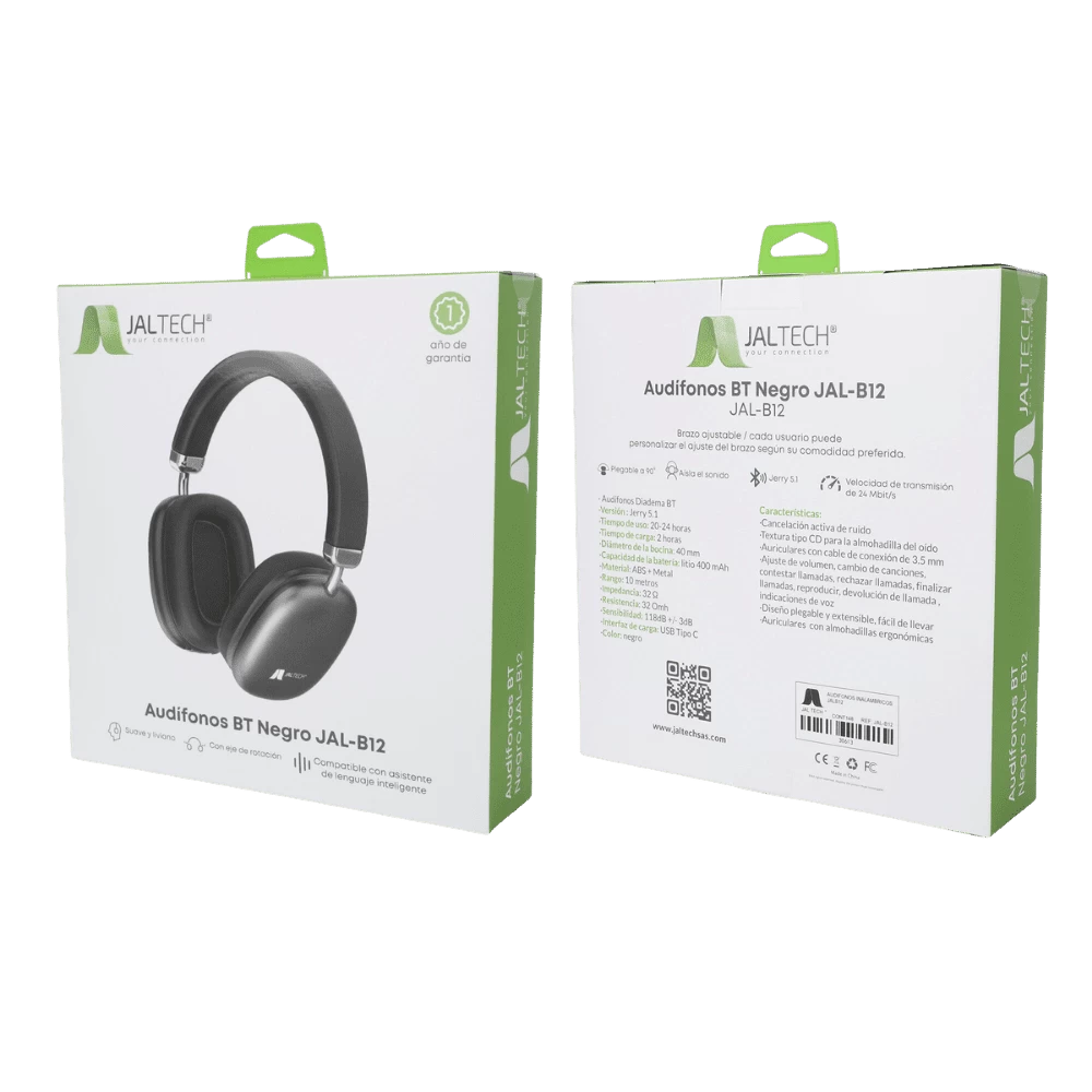 Diadema bluetooth negra Jaltech JAL-B12