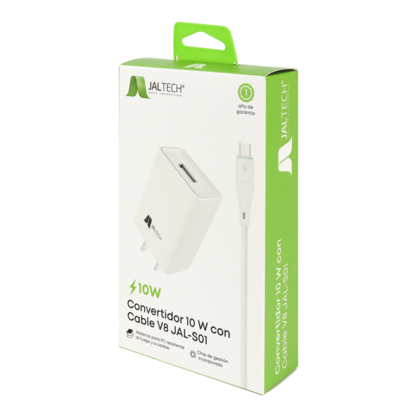 CONVERTIDOR 10W CON CABLE V8 JAL-S01 –