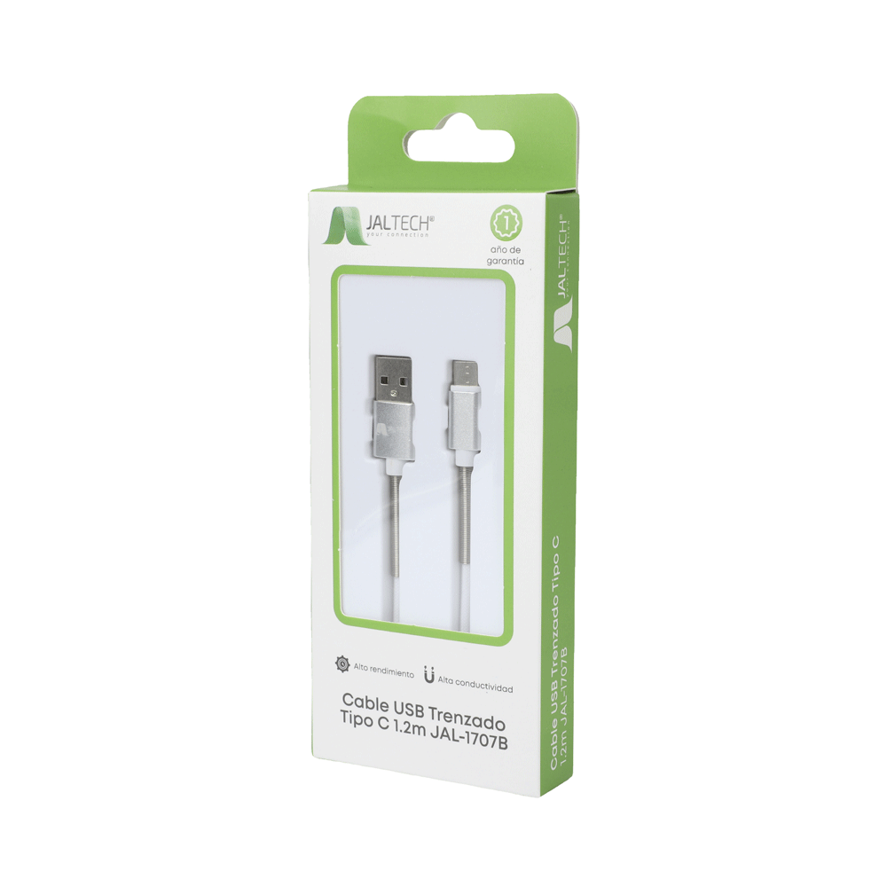 Cable USB trenzado tipo C 1.2m JAL-1707B