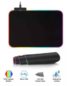 Tapete Pad Mouse Gamer Rgb Almohadilla Largo 35x25