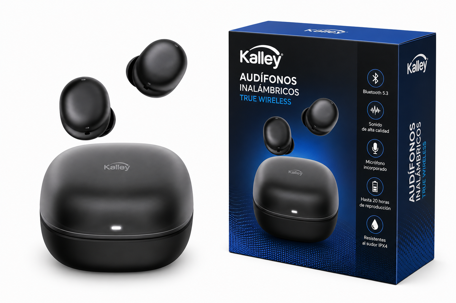 54f7401f-5ff4-4152-8c41-86a048ad57e8 Audífonos KALLEY Inalámbricos Bluetooth In Ear K-AUDN - Image 1
