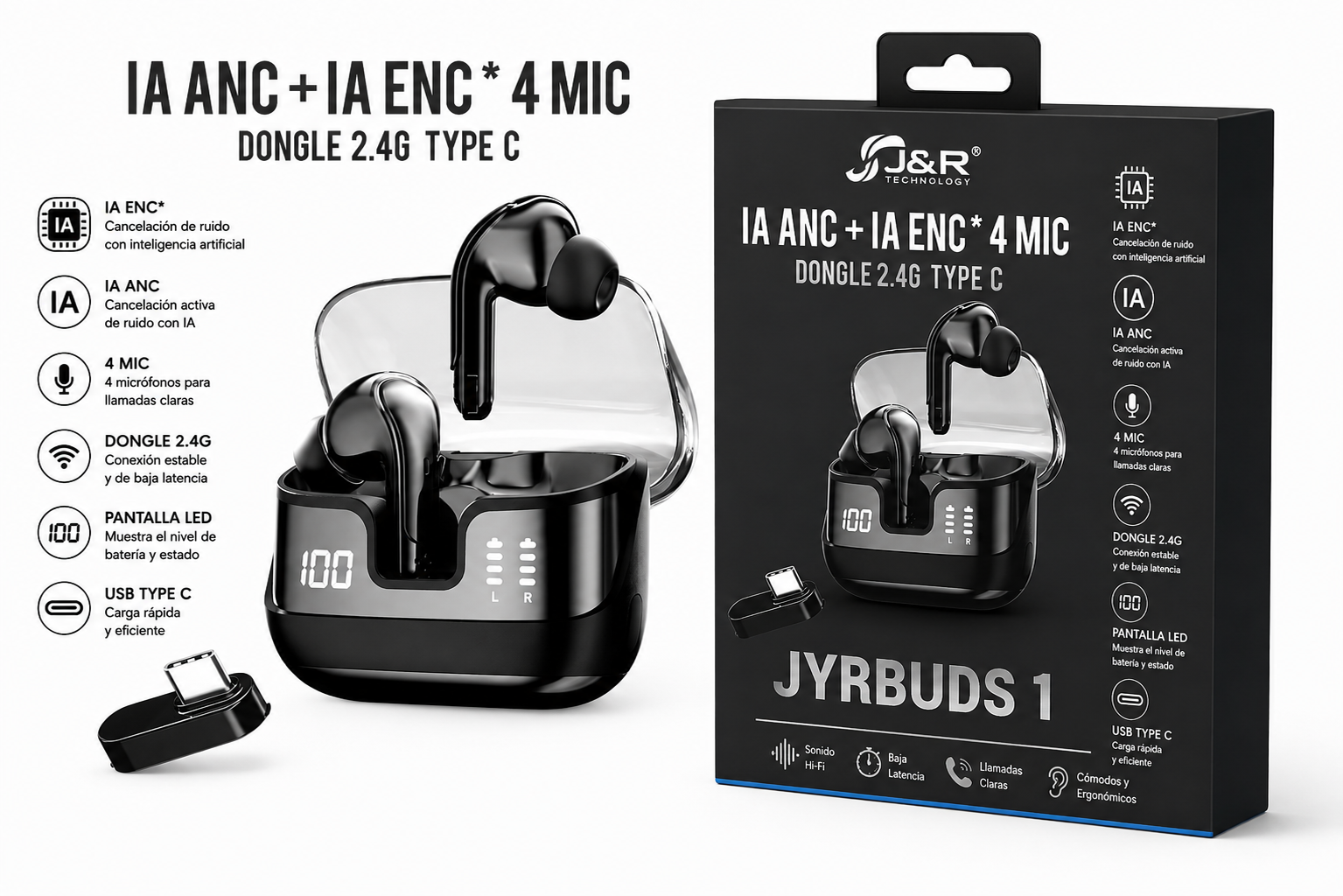 37220429-fe2a-40a1-a50a-f3b8a7a9b16a AUDIFONOS INALAMBRICOS JYRBUDS 1 / 085-MV - Image 1