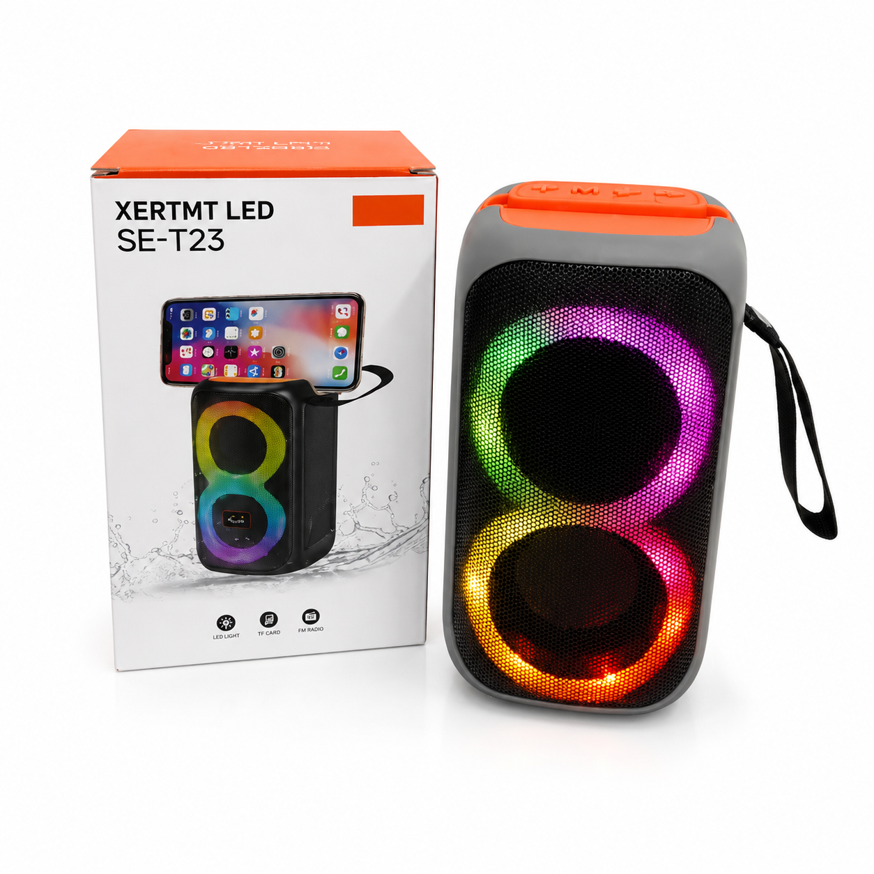 e052f1b6-1a43-483d-85b0-bc12763e62f1 Parlante Bluetooth RGB con Soporte para Celular XERTMT SE-T23 - Image 1
